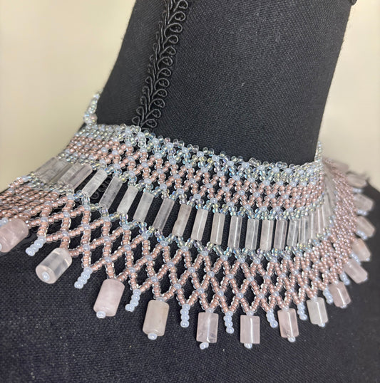 Choker Necklace Rose Quartz