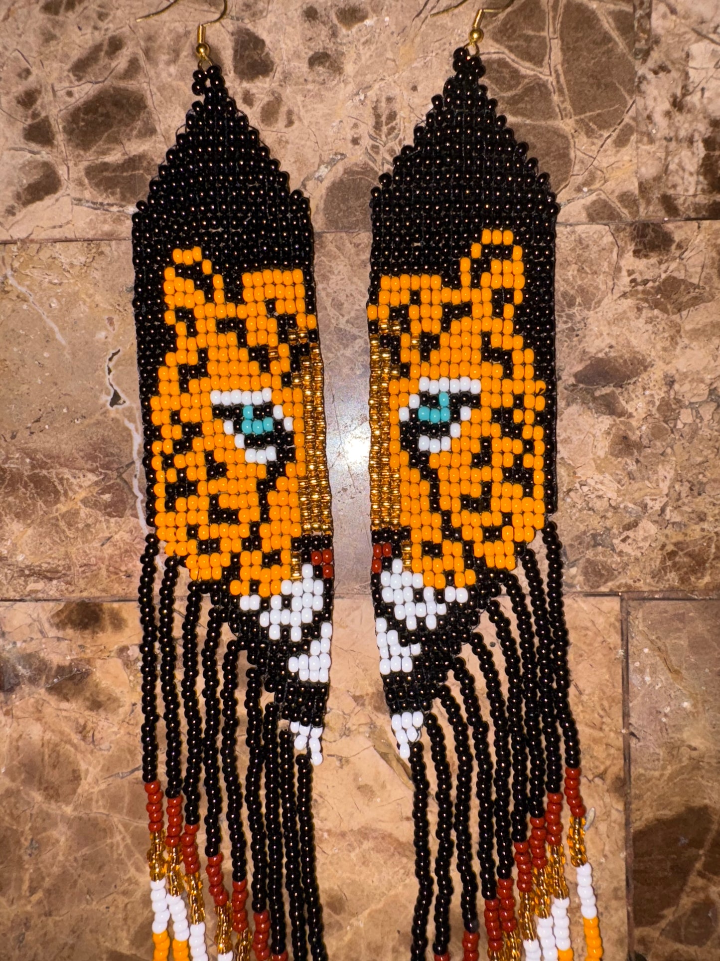 Jaguar Beaded Earings