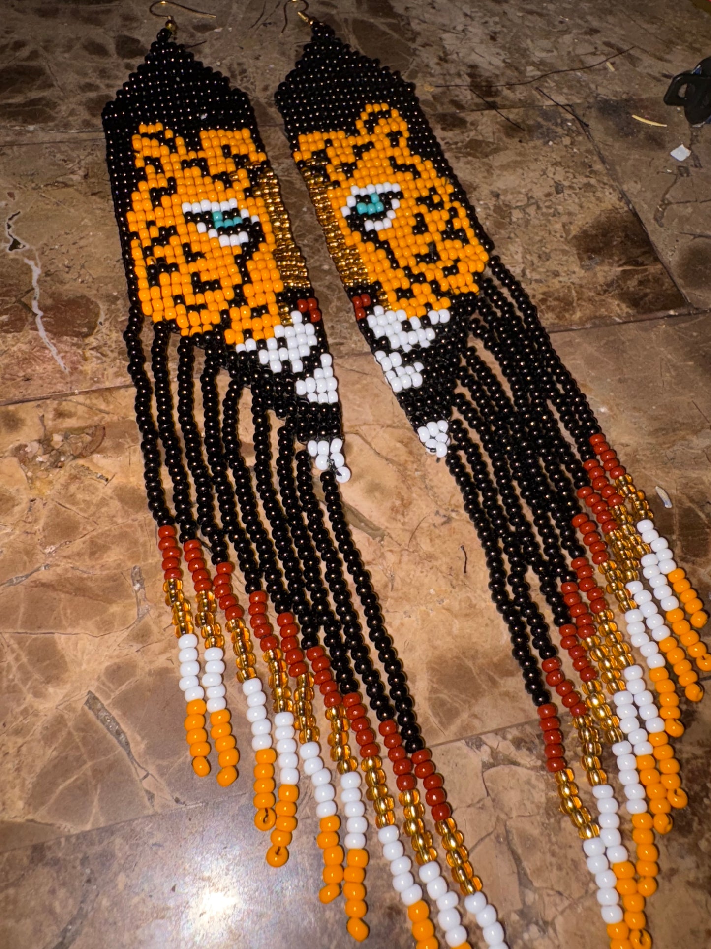 Jaguar Beaded Earings