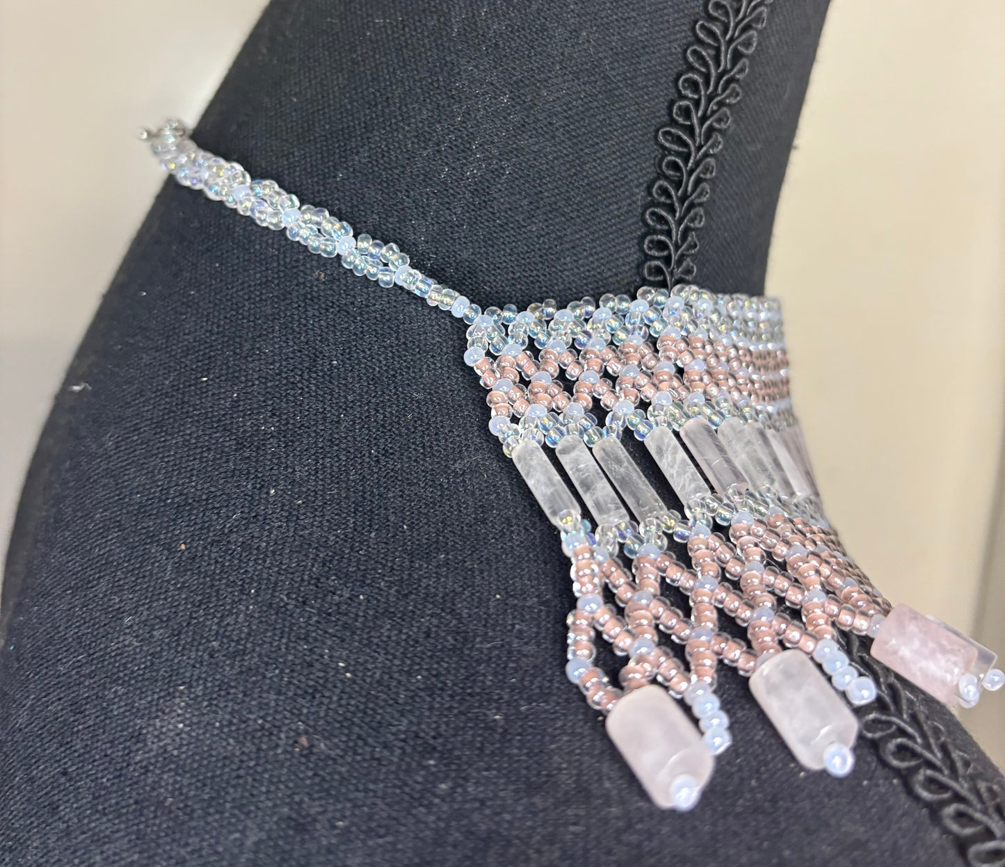 Choker Necklace Rose Quartz