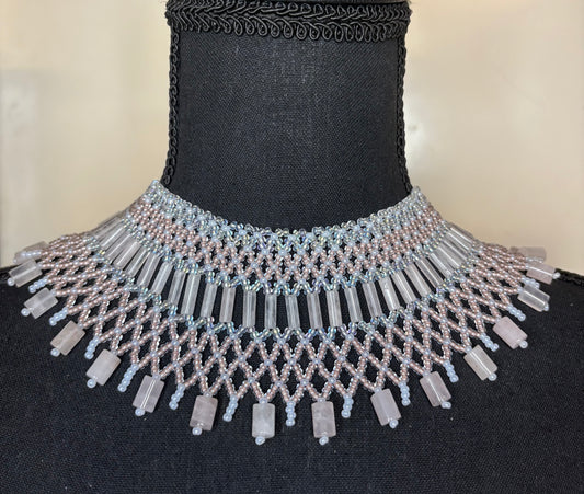Choker Necklace Rose Quartz