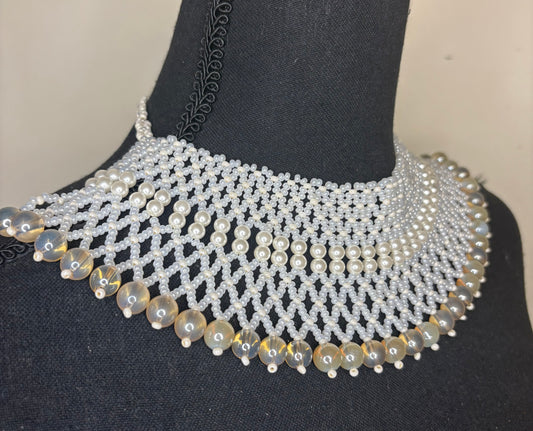 Choker Necklace White/Pearl